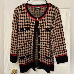 Ladies Karl Lagerfeld sweater black pattern size large